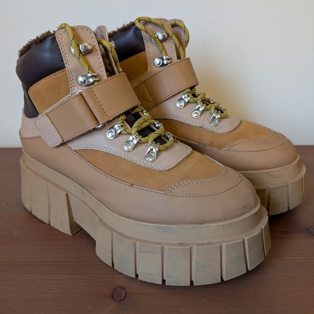 Call It Spring Tan and Brown Platform Boots